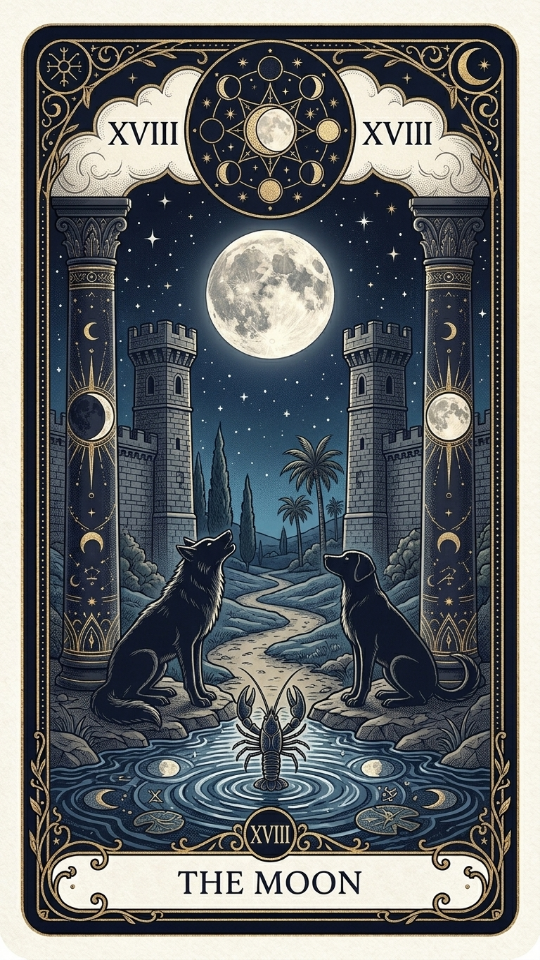 月(The Moon)のタロットカード