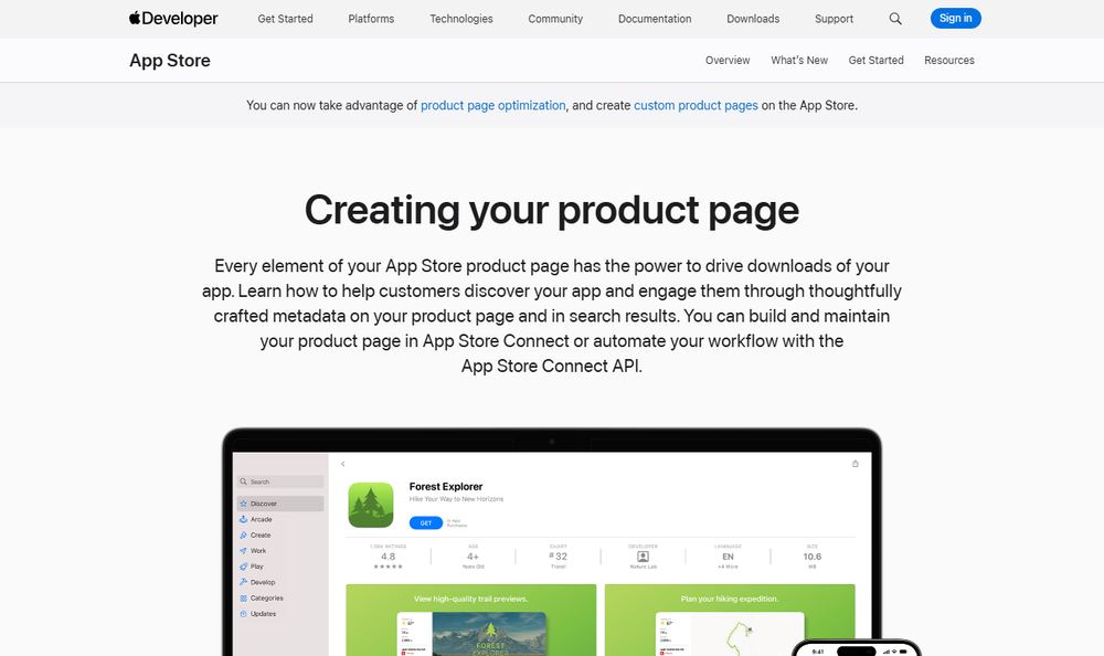 Apple Developerの商品ページ作成ガイド