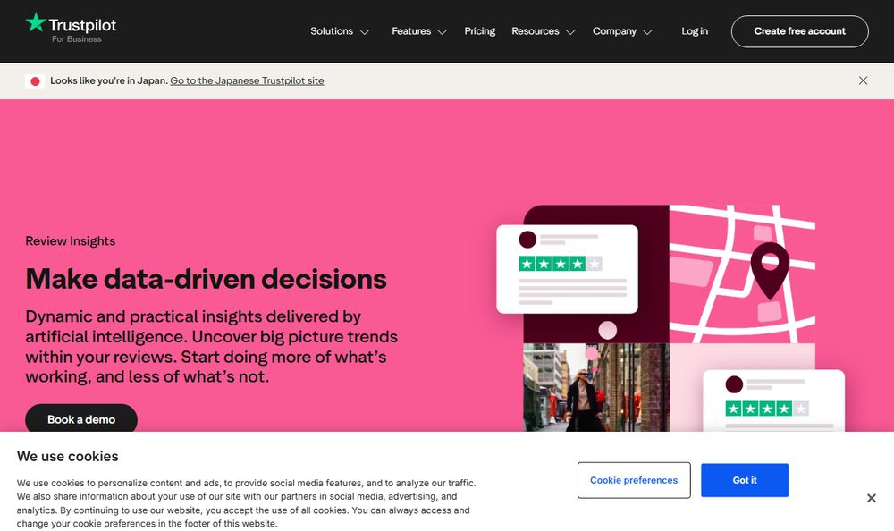 Trustpilot BusinessのReview Insights公式ページ