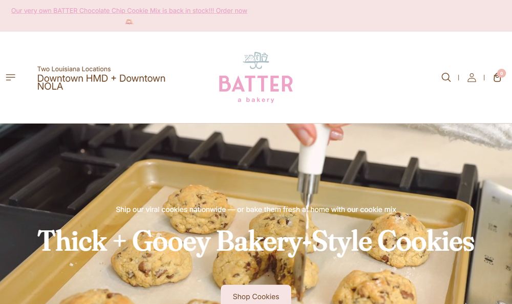 BATTER a bakery の公式サイトのファーストビュー