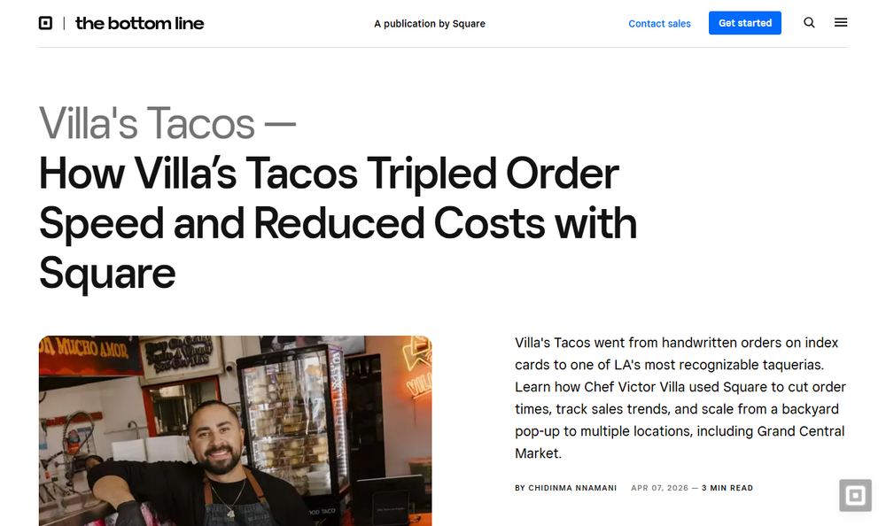 Square「How Villa's Tacos Tripled Order Speed and Reduced Costs with Square」のファーストビュー